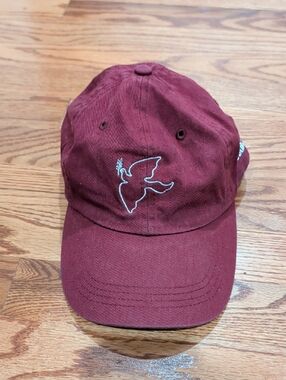 Maroon Men's Baseball Cap with Dove Embroidery